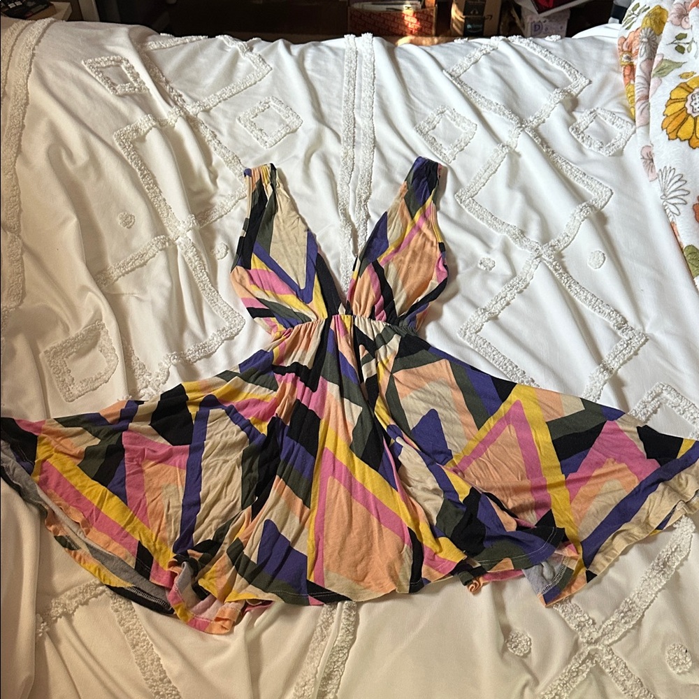 Hourglass brand Colorful Geometric Pattern cocktail dress